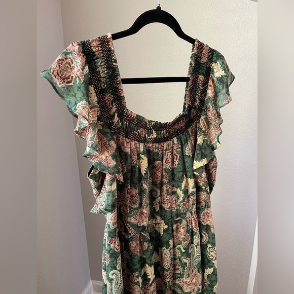 NWT - Jodifl Green boho paisley Garden Party Dress - Picture 10 of 14
